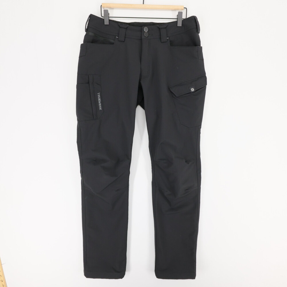 Truewerk T2 Werkpant Pants Mens 32x34 Black Cargo Softshell Stretch Workwear